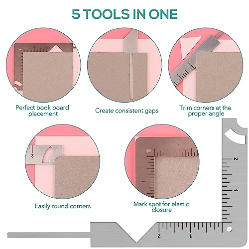 10Pcs Book Cover Guide,5-in-1 Stainless Steel Metal Bookbinding Cover Tool for Making Book Cover Creating Book or Album Covers Out of Chipboard Makes Creating Covers Out of Chipboard Simple. - color: 10Pcs