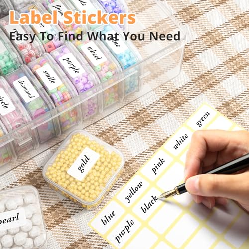 Mathtoxyz Bead Organizer Box, 90Pcs Small Bead Organizers and Storage Plastic Cases Mini Clear Bead Storage Containers Boxes with Hinged Lid and Rectangle for Bracelet Making DIY Jewelry Craft Nail - size: Clear - 3P