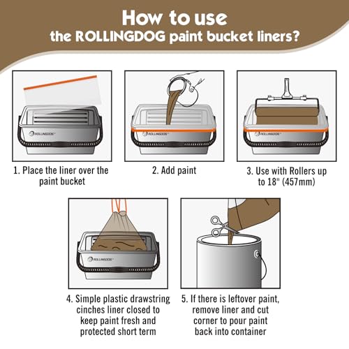 ROLLINGDOG 18 Inch Disposable Paint Bucket Liners - color: 18" Disposable Paint Bucket Liners