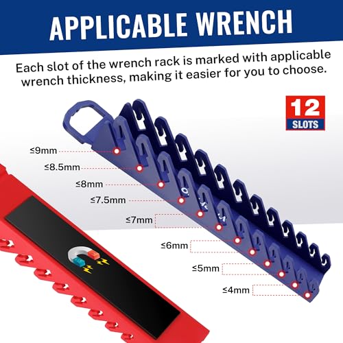 WORKPRO 8-Piece Magnetic Socket and Wrench Organizer Set