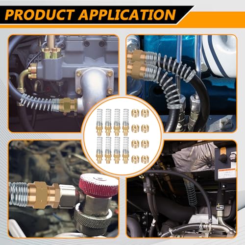 16PCS Brass DOT Air Brake Hose End Fitting, 1/2”Hose x 1/2” Male Connector - size: 1/2" Hose X 1/2" Male, style: 16PCS KIT