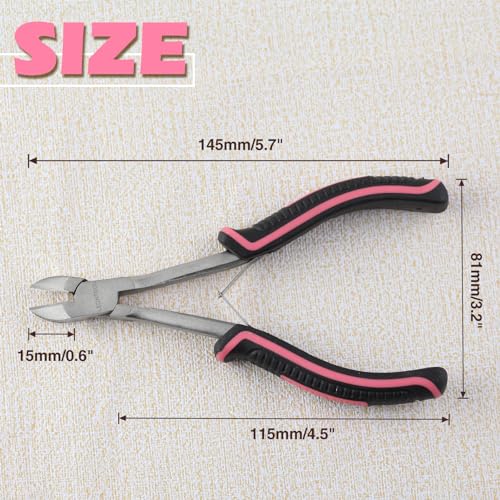6-Inch Long Reach Diagonal Cutters Mini Long Diagonal Cutting Pliers Side Cutters Pliers Small Wire Cutters for Jewelry Making, Long Reach Pliers Working In Tight Spaces, Pink Tool for Women - style: Diagonal Cutting Pliers