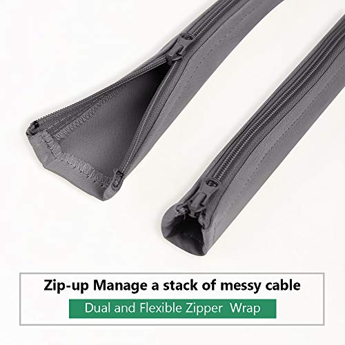 StangH Cable Management Sleeve Organizer Kit, 19 Inch, 4 Pieces -Grey - color: Grey, size: 19"L x 3.5"W-4PACKS