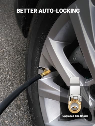 Brass Locking Tire Air Chuck, Tire Inflator Hose Adapter for Twist On Connection Convert to Lock On, No Air Leakage Air Compressor Pump Clip On Tire Chucks, Tire Nozzle with Tire Valve Thread - size: Thread Connector 1pcs