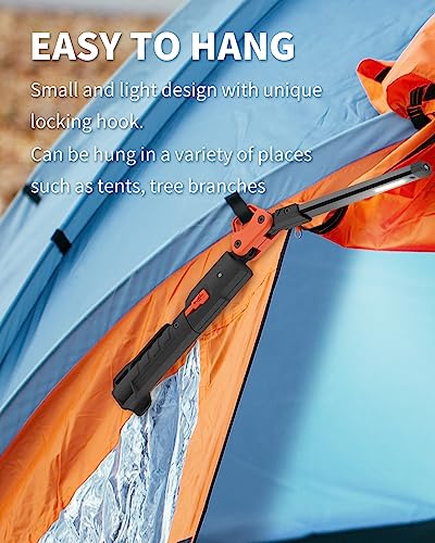 Rechargeable Work Light, Mechanic Light with Magnetic, Hook and 230° Rotate - color: Orange