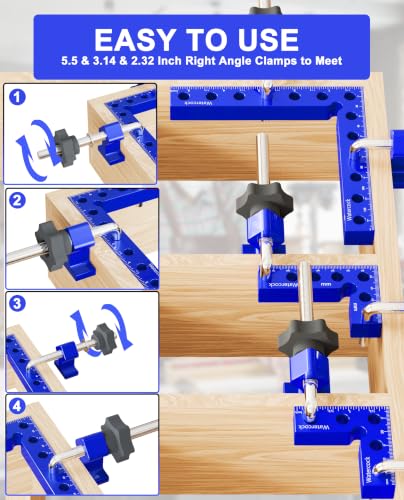 12PCS Corner Clamps for Woodworking, 90 Degree Aluminum Corner Clamps - size: 12pcs