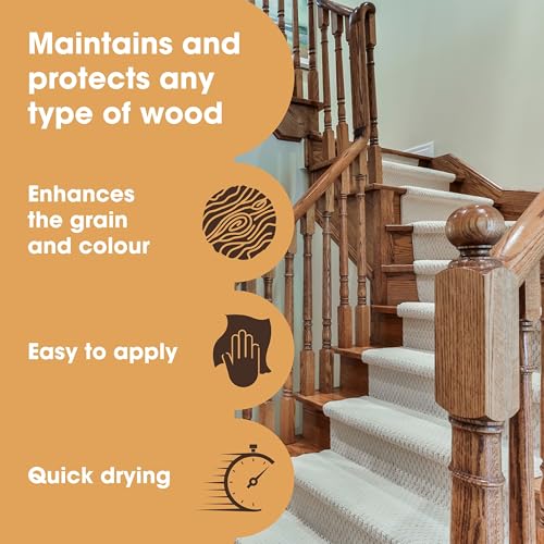 Furniture Clinic Boiled Linseed Oil for Wood 5L / 169 Fl Oz - Premium Oil to Enhance, Seal & Protect the Natural Beauty of Oak, Pine & Other Wood with a Glossy Finish - size: 169 fl oz