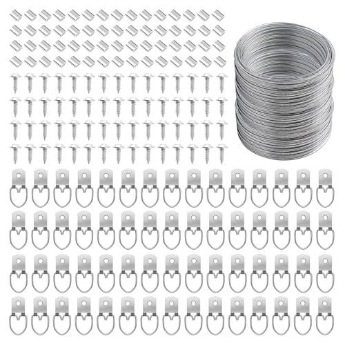 181 Pcs Picture Hanging Kit Wire D Ring Hangers Metal Frame