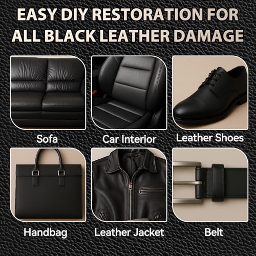 Black Leather Repair Kit for Furniture, Leather Couch Repair Kit