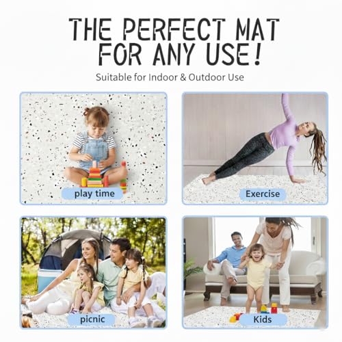 Yay Mats Stylish Extra Large Puzzle Mat, Thick,Inter Locking Foam Floor Tile Covers 6 ft x 4 ft. Expandable Tiles with Edges Exercise and Kids mat Protective Floor Surface (Henri TERRAZZO) - color: Henri Terrazzo