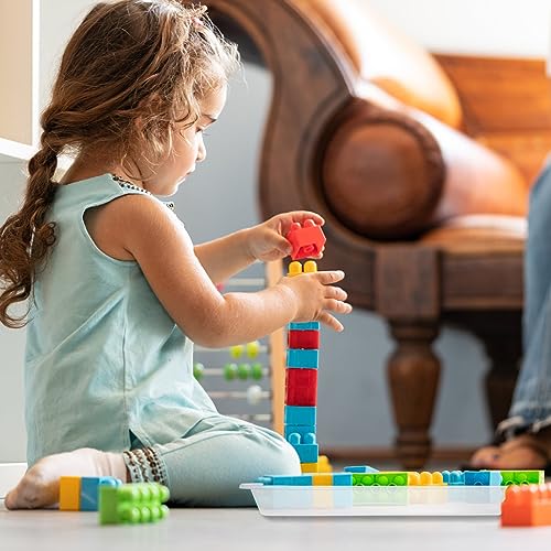 10 Pcs Activity Plastic Art Trays,Stackable Craft Tray,Flat Storage Tray,Serving Organizer Tray for Kids,School,Home,Painting,Beads,DIY Projects,11 x 8.27 x 1.18 Inch(Clear) - color: Clear