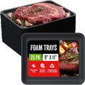 Hygloss Black Foam Trays for Food & Crafts, 9 x 11 Inch, Pack of 25 - color: Black, size: 9 x 11-Inch, style: 25 Pieces