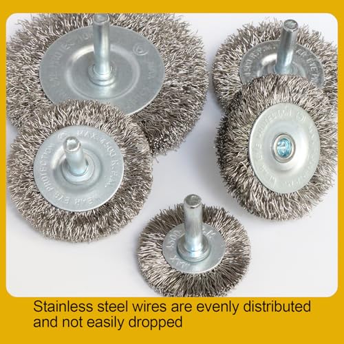 10PCS Stainless Steel Wire Wheel Brush Set,Cup Wire Brush for Drill with 1/4 Inch Shank, Wire Brushes for Cleaning Rust Removal, Corrosion & Scrub Surfaces