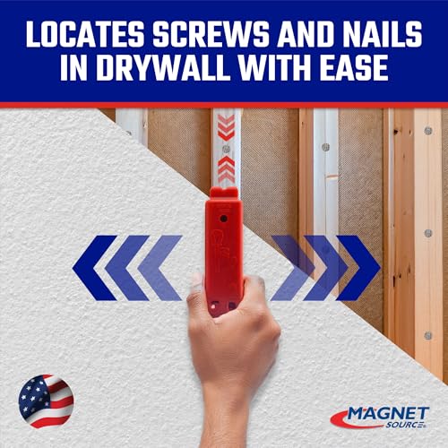 Master Magnetics Magnetic Stud Finder with Shield - Drywall Screw and Nail Detector Tool - Made with Strong Neodymium Magnets - 4.25" L - Red - 1-Pack - size: 1 Count (Pack of 1)