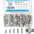 M6 x 8mm 12mm 16mm 20mm 25mm Socket Head Cap Screws Bolts, Stainless Steel 304, Metric Allen Hex Drive, Bright Finish, Fully Threaded, Assortment Kit 50PCS - size: Socket M6x8-25 mm