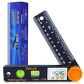 Rainyb Digital Angle Finder Tool, 5 inch Pocket Protractor, 0-360 Degree, LED Display with Horizontal Bubble Levels and Ruler Meter Accurate Tool for Woodworkers, Carpenters, Fabricators