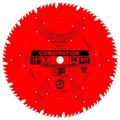 Freud LU84R016: 16" x 80T Combination Blade - style: 16-Inch 80 Tooth ATBF Combination Saw Blade with 1-Inch Arbor and PermaShield Coating