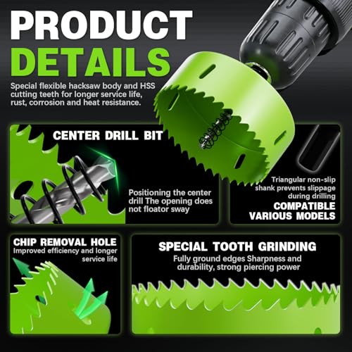 Bi-Metal Hole Saw 4-1/4 Inch for Recessed Lights, 4.25" Hole Cutter with Dust Bowl Catcher – Cuts Wood, Thin Metal, Ideal for LED Lighting Installation - size: 4-1/4"