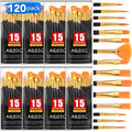 AROIC Acrylic Paint Brush Set,8pack/120pcs Nylon Hair Acrylic Paint Brushes - size: 120pcs-black