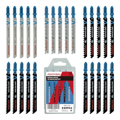 30-Piece Jigsaw Blades Set T Shank Assorted Jig Saw Blade Mix Kit