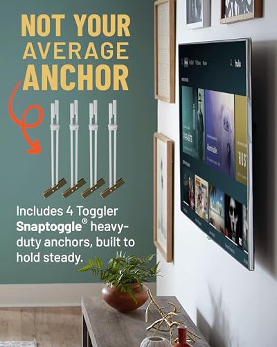 ECHOGEAR Steel Stud TV Mounting Kit for Fixed & Tilt Mounts – Securely Mount TVs up to 175 lbs on Metal Stud Walls – Includes UL-Rated Snaptoggle Anchors, Drill Bit, Screws & Washers