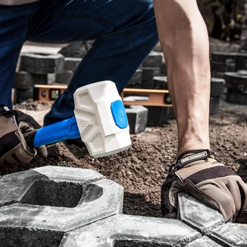 Real Steel Rubber Mallet Hammer 24 OZ White Rubber Hammer with Solid Head, Double-faced Mallets for Flooring, Woodworking, Camping, Automotive 0320 - size: 24 Oz