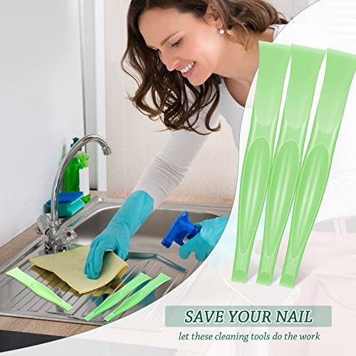 Honoson 6 Pcs Non-scratch Plastic Scraper Cleaning Tool, Green Color - color: Green Color