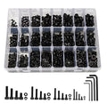 1230PCS Metric Screw Assortment Kit M2 M3 M4 M5 | 12.9 Grade Alloy Steel, Hex Socket Head Cap Bolts Nuts Washers Set, Black Zinc Plated Anti-Rust Screws for 3D Printer DIY - size: M2 M3 M4 M5