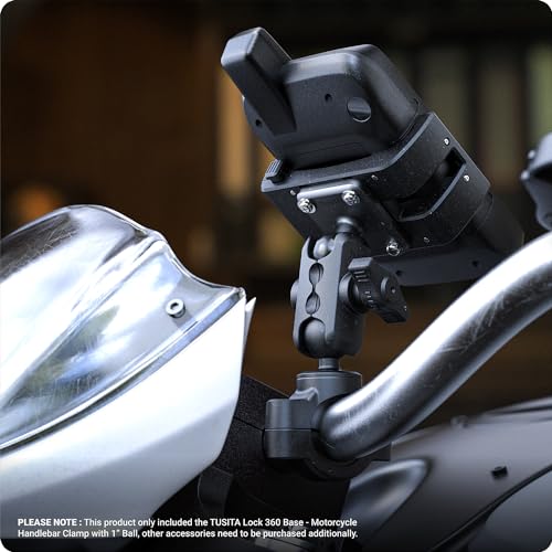 TUSITA Motorcycle Mount Handlebar Rail Base with B Size 1" Ball - Small - size: 1" Ball Handlebar Clamp