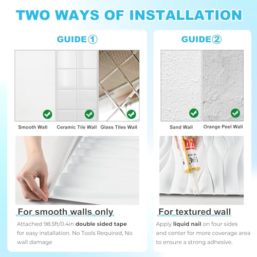 STICKGOO Wave 3D Wall Panels, Brushed Silver, 19.7''x19.7'', Pack of 12 - color: Deep Brushed Silver