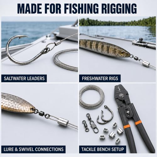 KF CPTEC Fishing Crimping Pliers, 0.1-2.2mm Wire Rope Swager with Cutter