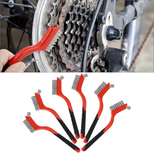 QWORK Wire Scratch Brush Set, 18 Pack Stainless Steel Wire Cleaning Brush with Soft Grip for Removal of Rust, Dirt, Paint