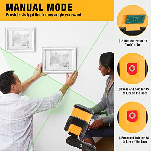 PREXISO Laser Level Green Beam, 65Ft Self Leveling Cross Line Laser Level - style: 360°Clamp