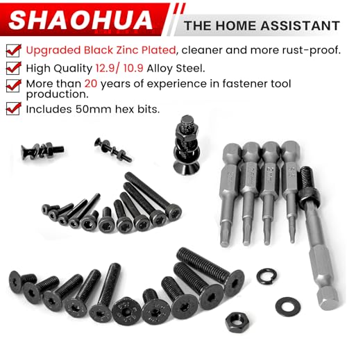 4071Pcs M2 M3 M4 M5 Nuts and Bolts Assortment Kit, 39 Size Metric Screw Assortment 4MM to 30MM Hex Socket & Flat Head Machine Screws w/Portable Box and Hex Drill Bits, Galvanized Rustproof - size: J. M2 M3 M4 M5