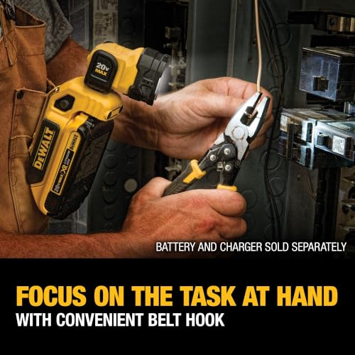 DEWALT 20V MAX LED Work Light Rechargeable, LED Flashlight, Magnetic Flashlight, Freestanding and Clip-On Light, 360 degree pivoting Head, Tool Only (DCL044)