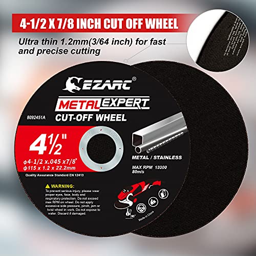 EZARC Metal Cut Off Wheels, 4.5" x .045" x 7/8", 25-Pack - size: 25PCS 4.5" x .045" x 7/8"