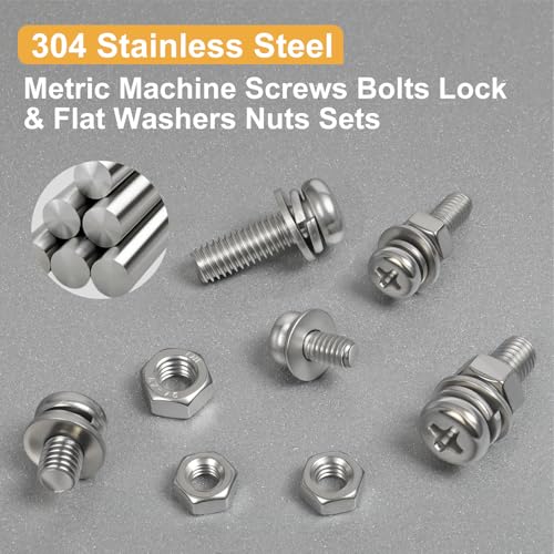 VGBUY 500Pcs Stainless Steel Nut and Bolt Assortment Kit, M2 M2.5 M3 M4 M5 Small Metric Machine Screws, Multipurpose Hardware Set for DIY Projects, Repairs, Electronics - style: 500PCS M2/2.5/3/4/5