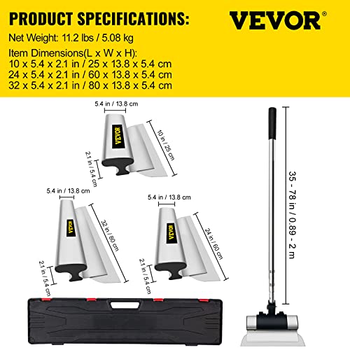 VEVOR Skimming Blade Set, 10"+24"+32" Blades + 35"-78" Extension Handle - size: 10"+24"+32", style: With Extension Handle