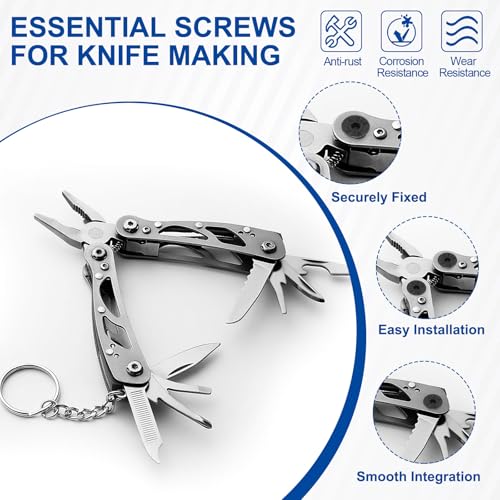HARFINGTON 10pcs Knife Handle Screws 6 x 30mm M4 Torx Sink Head Stainless Steel Pocket Knife Pivot Pin Folding Knives Bolts Fasteners for Blade Fixing, Black/Silver - size: 6 x 30mm