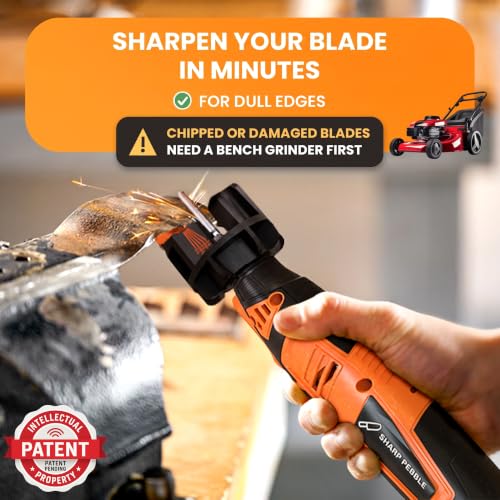 Sharp Pebble Cordless Lawn Mower Blade Sharpener – Lawnmower Sharpening Kit