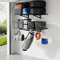 FLEXIMOUNTS 2-Pack 2x4ft Garage Shelving with Hooks, 600lbs Load, Black - color: Black, size: 2 pack-2x4 ft w/hooks