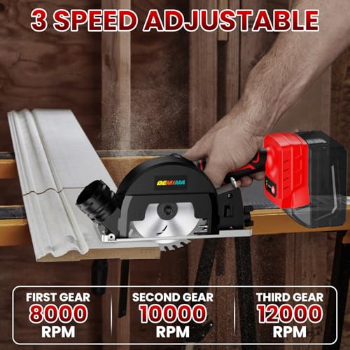 4" Brushless Cordless Cut-Off Tool Compatible with Milwaukee Battery, 500W mini Saw Up to 12000RPM with 6 Cut Off Wheel, 4" Blades & Base Plate for Metal, Wood, Tile and Plastic (No Battery)