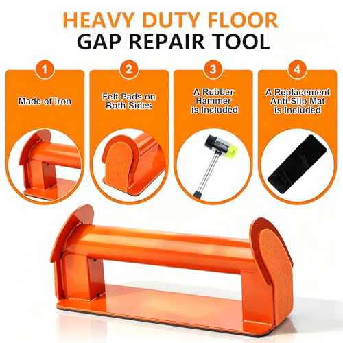 Heavy Duty Iron Floor Gap Repair Tool Kit,Flooring Tool to Close Gaps
