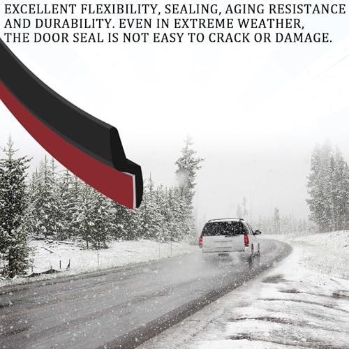 13Ft Weather Stripping Door Seal, Windshield Rubber Strip for Reducing Noise & Dust, Super Flexible Self-Adhesive Rubber Seal Strip Edge Trim Guards for Windshield/Doors Edges/Windows（Z-Shaped）