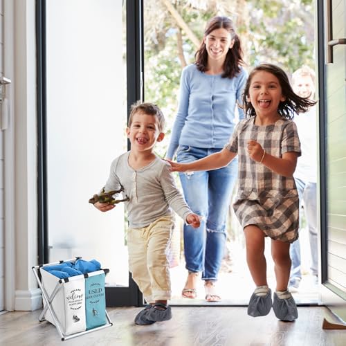 Wonderjune Foldable Disposable Shoe Cover Box Dispenser, Beige, Light Blue - color: Beige, Light Blue