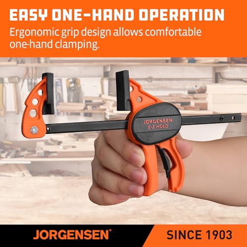 JORGENSEN E-Z Hold 2-Pack 8" One Hand Hobby Bar Clamps for Woodworking - size: 8"