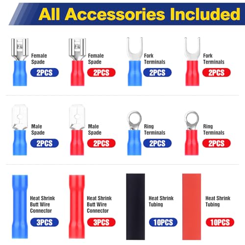 4-in-1 Wire Stripper and Crimping Pliers for Clamping, Cutting and Stripping, Compact Multifunction Tool for 10–20 AWG Wires