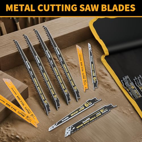 GRENPRO 34Pcs Reciprocating Saw Blade Set with Organizer Pouch