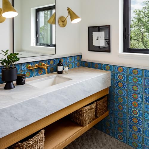 VICCI 16Pcs Tile Stickers 8" x 4" Peel & Stick Kitchen Backsplash - color: Sjm-304, size: 8x4IN*16PCS