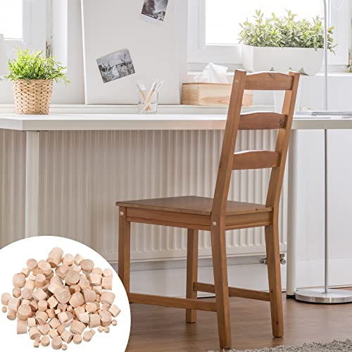 Bucherry 120 Pieces 4 Sizes Wood Plugs Wooden Hole Plugs,Flat Head - style: Flat Head